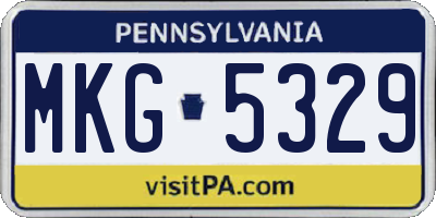 PA license plate MKG5329