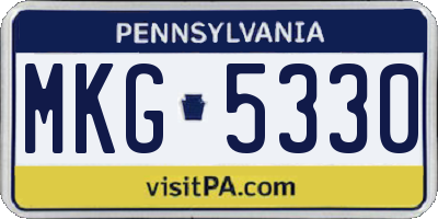 PA license plate MKG5330