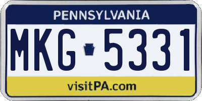 PA license plate MKG5331