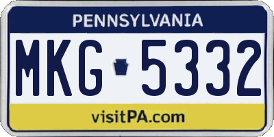 PA license plate MKG5332
