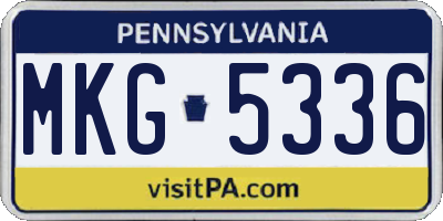 PA license plate MKG5336