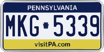 PA license plate MKG5339