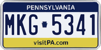PA license plate MKG5341