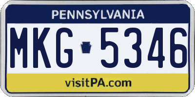 PA license plate MKG5346