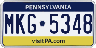 PA license plate MKG5348