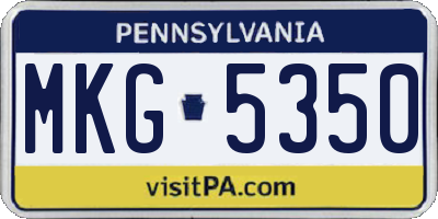 PA license plate MKG5350