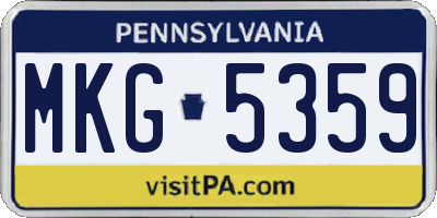 PA license plate MKG5359