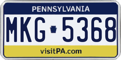 PA license plate MKG5368