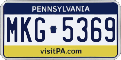 PA license plate MKG5369