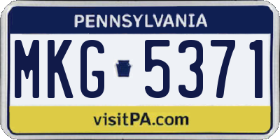 PA license plate MKG5371