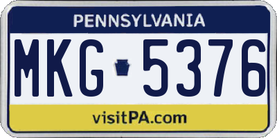 PA license plate MKG5376
