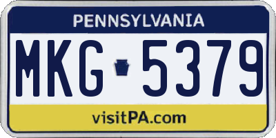 PA license plate MKG5379