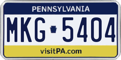 PA license plate MKG5404