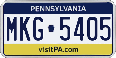 PA license plate MKG5405