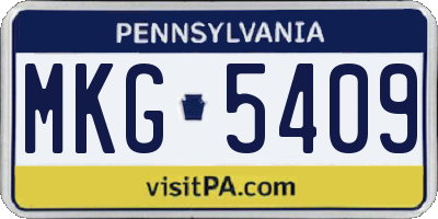 PA license plate MKG5409