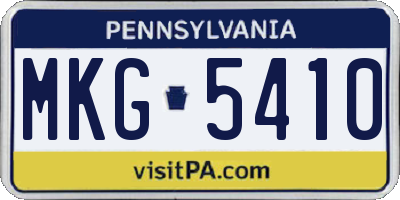 PA license plate MKG5410