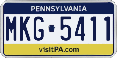PA license plate MKG5411