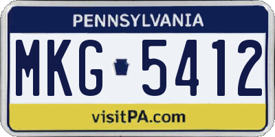 PA license plate MKG5412