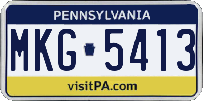 PA license plate MKG5413