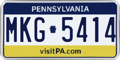 PA license plate MKG5414