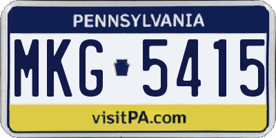 PA license plate MKG5415