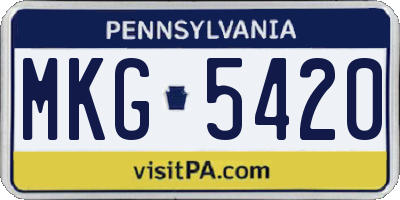 PA license plate MKG5420