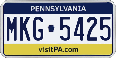 PA license plate MKG5425