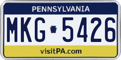 PA license plate MKG5426