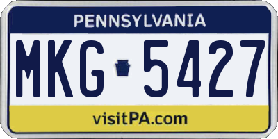 PA license plate MKG5427
