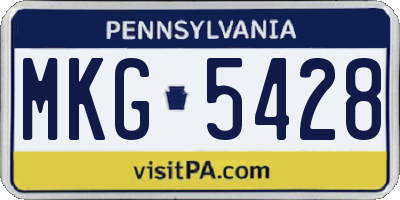 PA license plate MKG5428