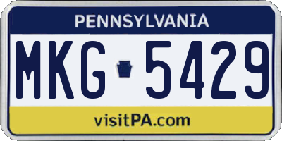 PA license plate MKG5429