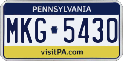 PA license plate MKG5430