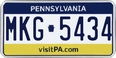 PA license plate MKG5434