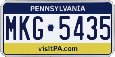 PA license plate MKG5435