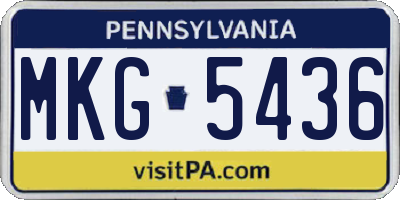 PA license plate MKG5436