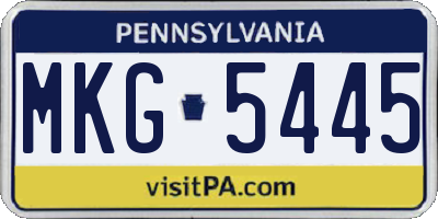 PA license plate MKG5445
