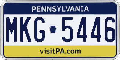 PA license plate MKG5446