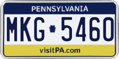 PA license plate MKG5460