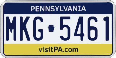 PA license plate MKG5461