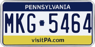 PA license plate MKG5464
