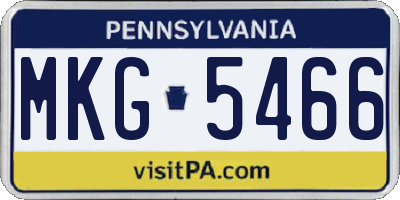 PA license plate MKG5466