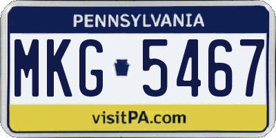 PA license plate MKG5467