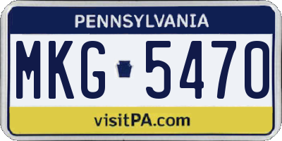 PA license plate MKG5470
