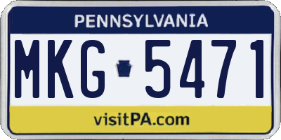 PA license plate MKG5471