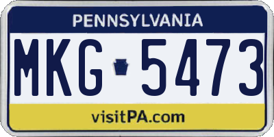 PA license plate MKG5473