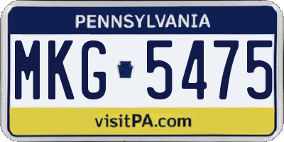 PA license plate MKG5475