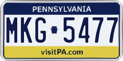 PA license plate MKG5477