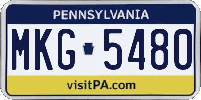 PA license plate MKG5480
