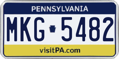 PA license plate MKG5482