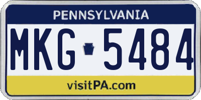 PA license plate MKG5484